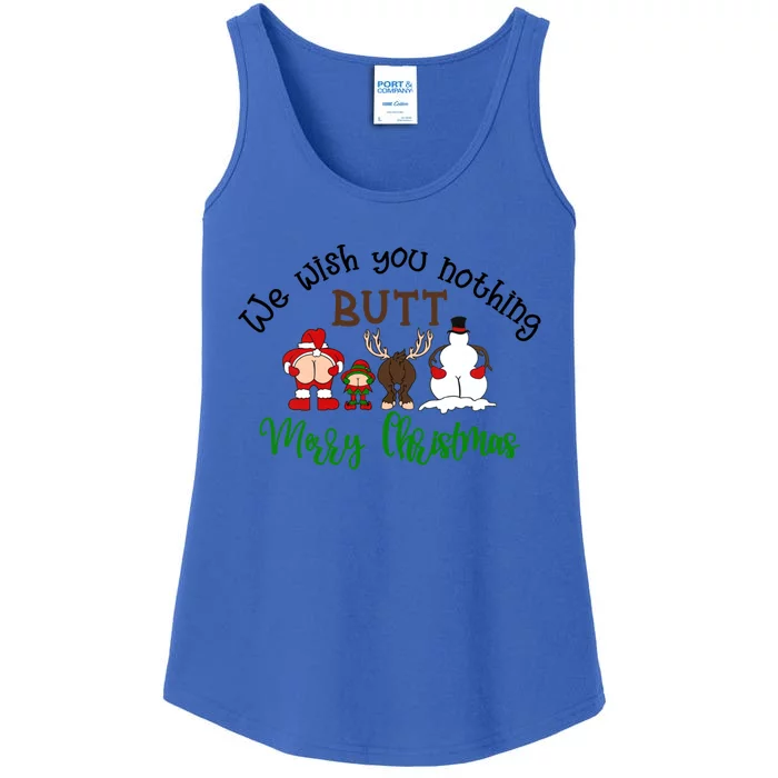 Funny We Wish You Nothing Butt Merry Christmas Santa Deer Cool Gift Ladies Essential Tank