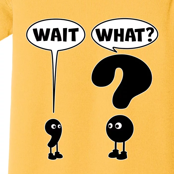 Funny Wait What Comma Question Mark Comic Baby Bodysuit