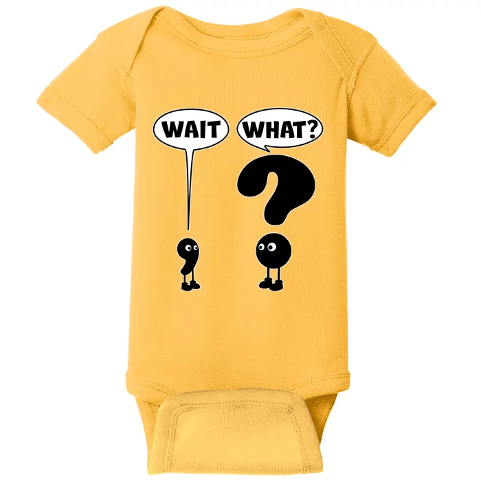 Funny Wait What Comma Question Mark Comic Baby Bodysuit