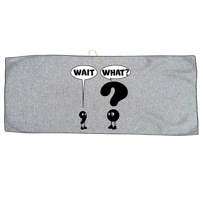 Funny Wait What Comma Question Mark Comic Large Microfiber Waffle Golf Towel