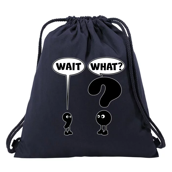 Funny Wait What Comma Question Mark Comic Drawstring Bag