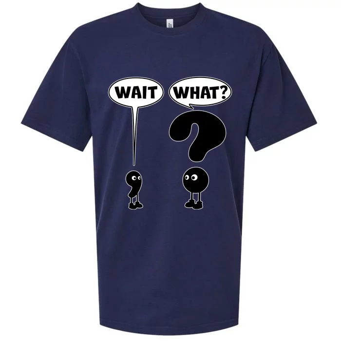 Funny Wait What Comma Question Mark Comic Sueded Cloud Jersey T-Shirt