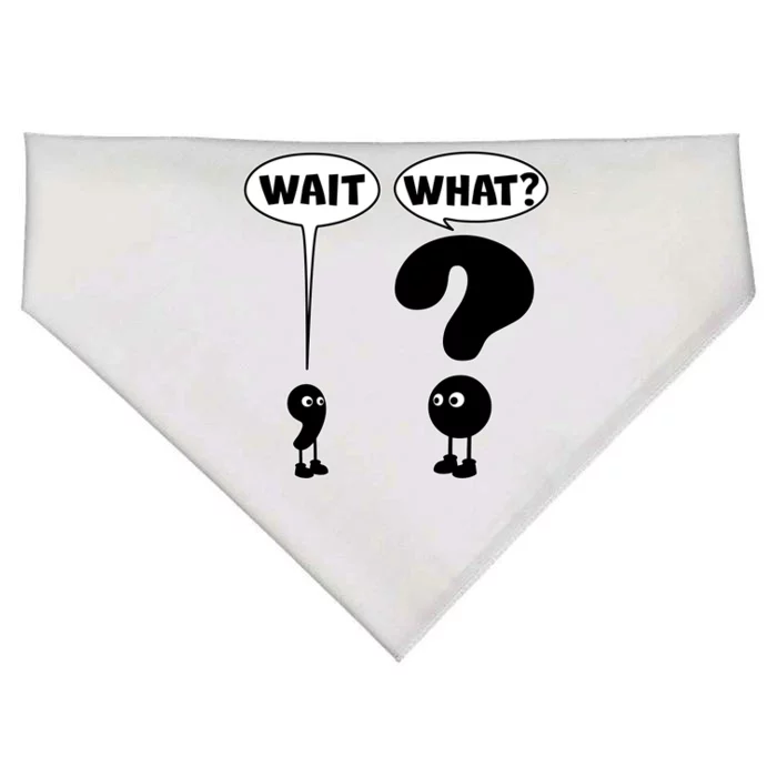 Funny Wait What Comma Question Mark Comic USA-Made Doggie Bandana