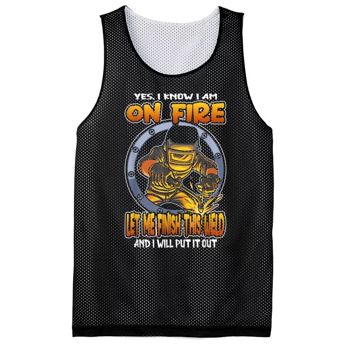 Funny Welder & Welding Gift Idea Mesh Reversible Basketball Jersey Tank