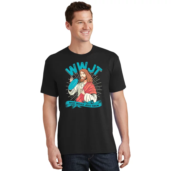 Funny WWJT What Would Jesus Throw Frisbee Disc Golf Sport T-Shirt