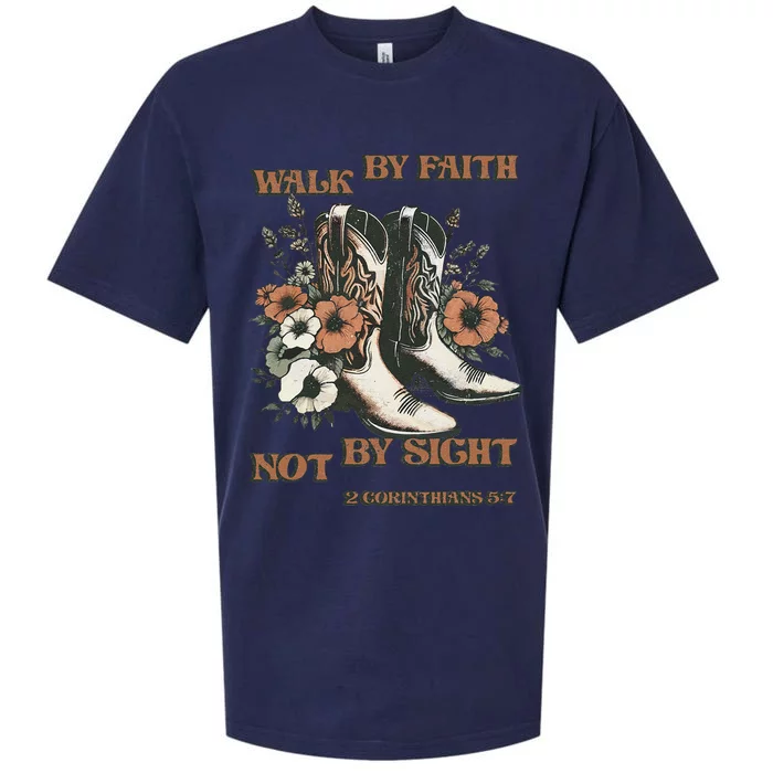 Faith We Walk By Faith Not By Sight Christian Sueded Cloud Jersey T-Shirt