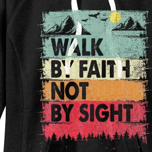 Faith We Walk By Faith Not By Sight Christian Women's Fleece Hoodie