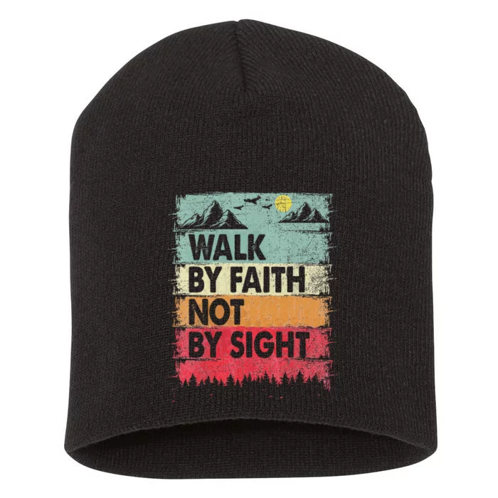 Faith We Walk By Faith Not By Sight Christian Short Acrylic Beanie