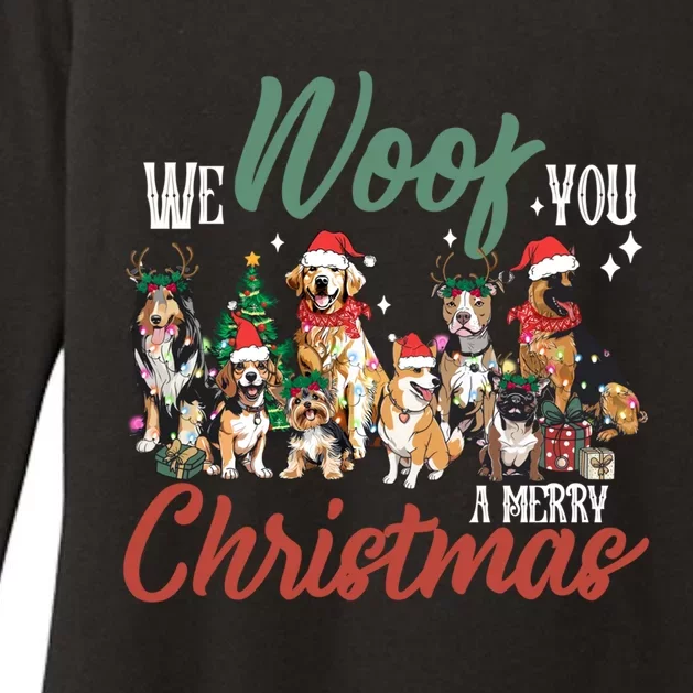 Funny We Woof You A Merry Christmas Cute Dogs Gift Womens CVC Long Sleeve Shirt