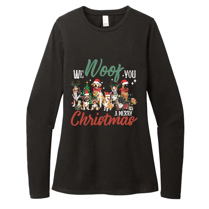 Funny We Woof You A Merry Christmas Cute Dogs Gift Womens CVC Long Sleeve Shirt