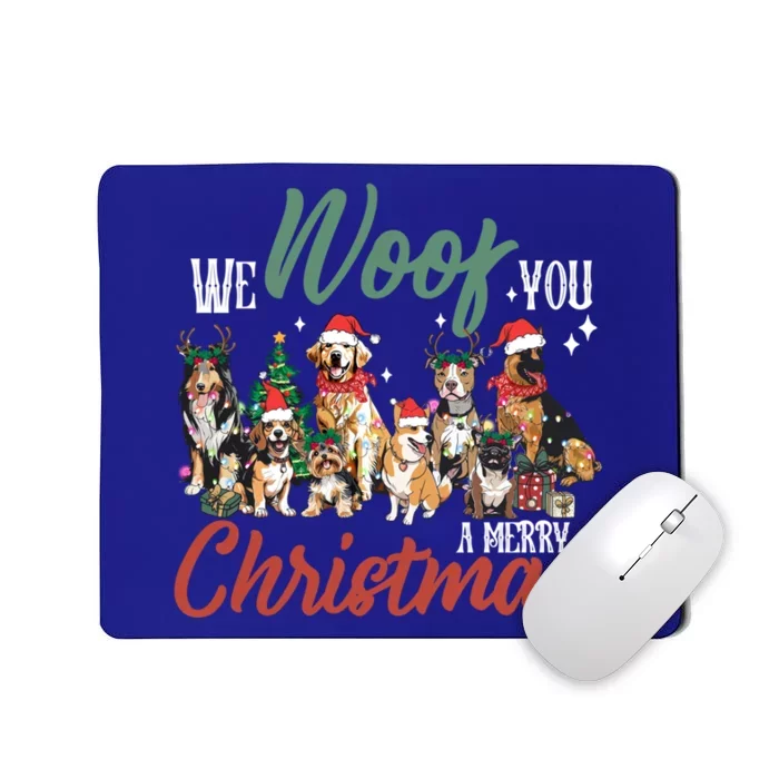 Funny We Woof You A Merry Christmas Cute Dogs Gift Mousepad