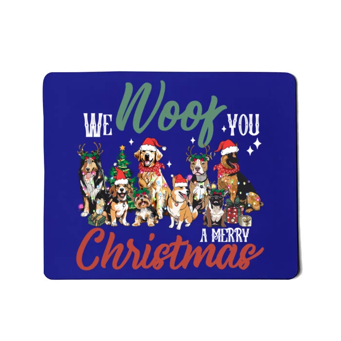 Funny We Woof You A Merry Christmas Cute Dogs Gift Mousepad