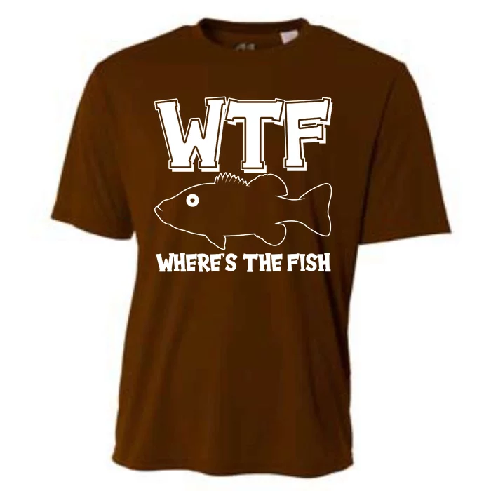 Funny WTF Wheres The Fish Cooling Performance Crew T-Shirt