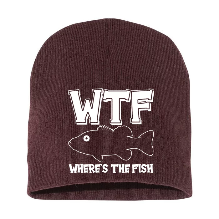 Funny WTF Wheres The Fish Short Acrylic Beanie