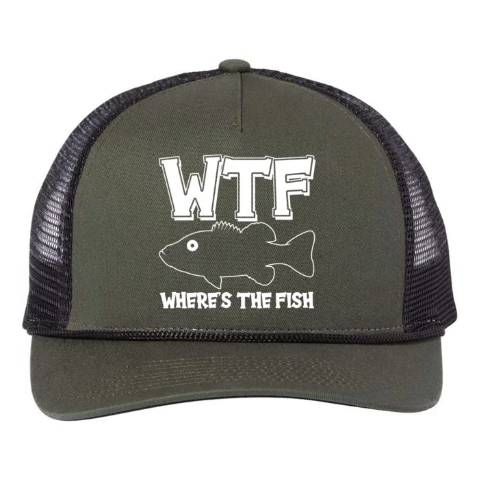 Funny WTF Wheres The Fish Retro Rope Trucker Hat Cap