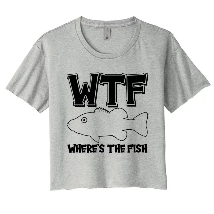 Funny WTF Wheres The Fish Women's Crop Top Tee