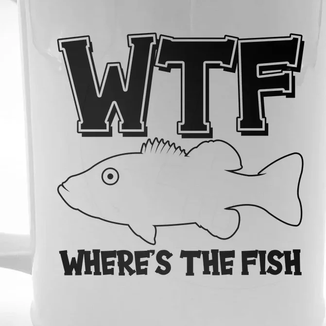 Funny WTF Wheres The Fish Front & Back Beer Stein