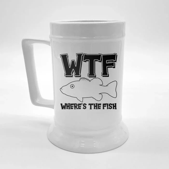 Funny WTF Wheres The Fish Front & Back Beer Stein