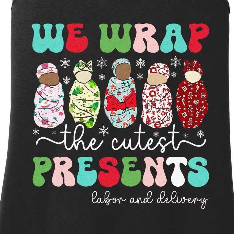 Fun We Wrap The Cutest Presents Labor And Delivery Christmas Ladies Essential Tank