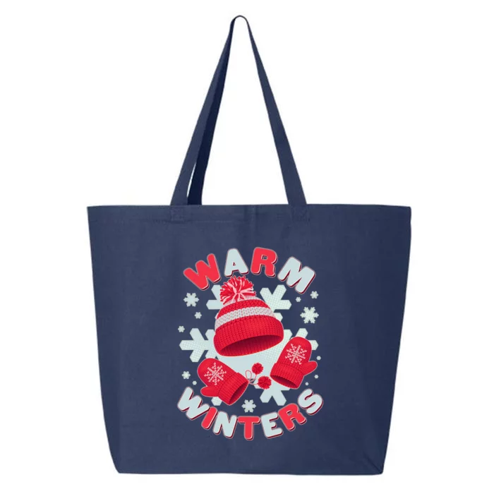 Festive Warm Winter Knit Hat And Gloves 25L Jumbo Tote