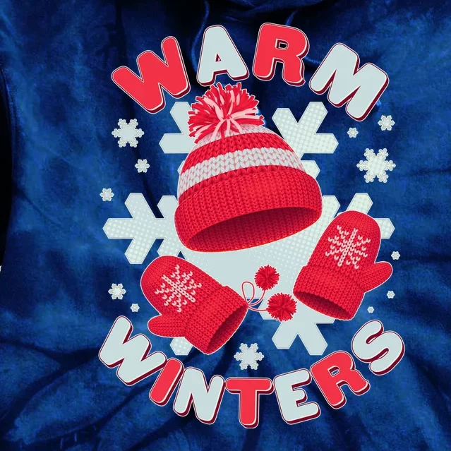 Festive Warm Winter Knit Hat And Gloves Tie Dye Hoodie