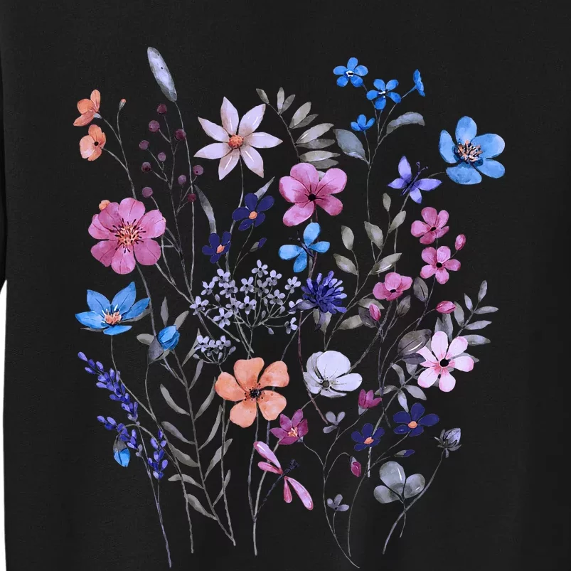 Flowers Women Wildflower Graphic Floral Gardening Tall Sweatshirt