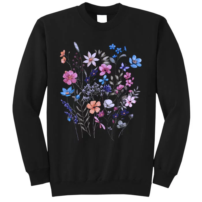 Flowers Women Wildflower Graphic Floral Gardening Tall Sweatshirt