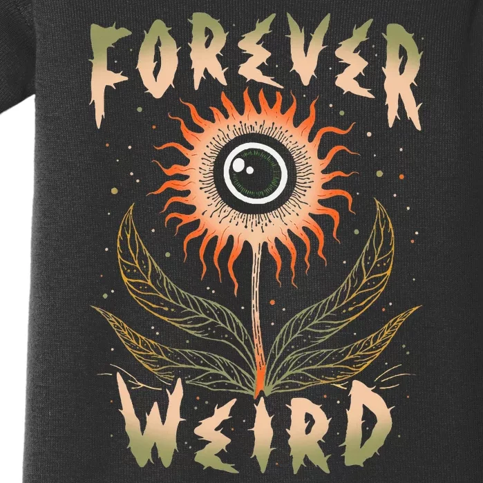 Forever Weird With Eyeball Plant Illustration Baby Bodysuit