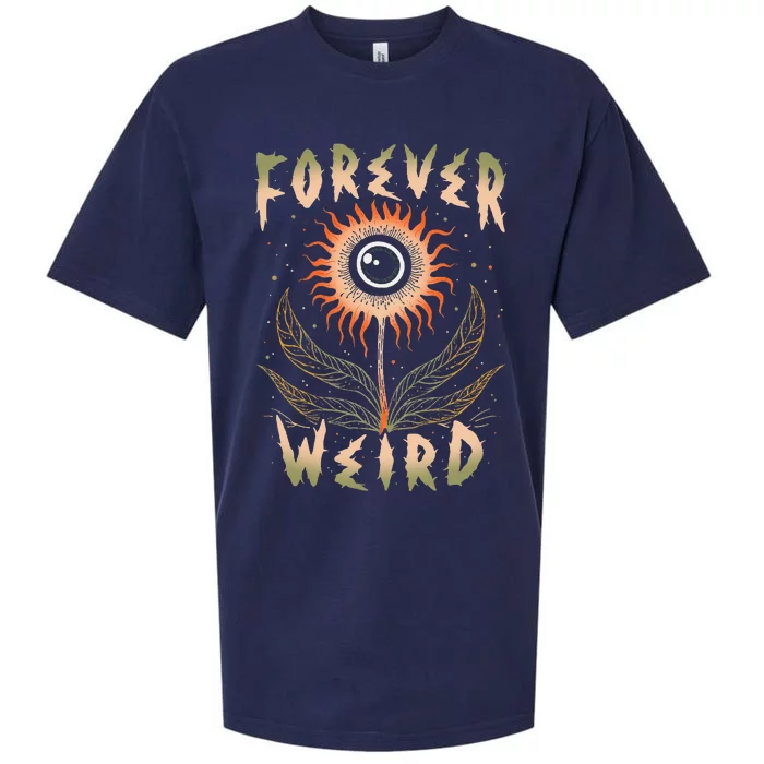 Forever Weird With Eyeball Plant Illustration Sueded Cloud Jersey T-Shirt