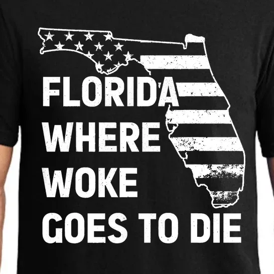 Florida Where Woke Goes To Die Funny Retro Pajama Set