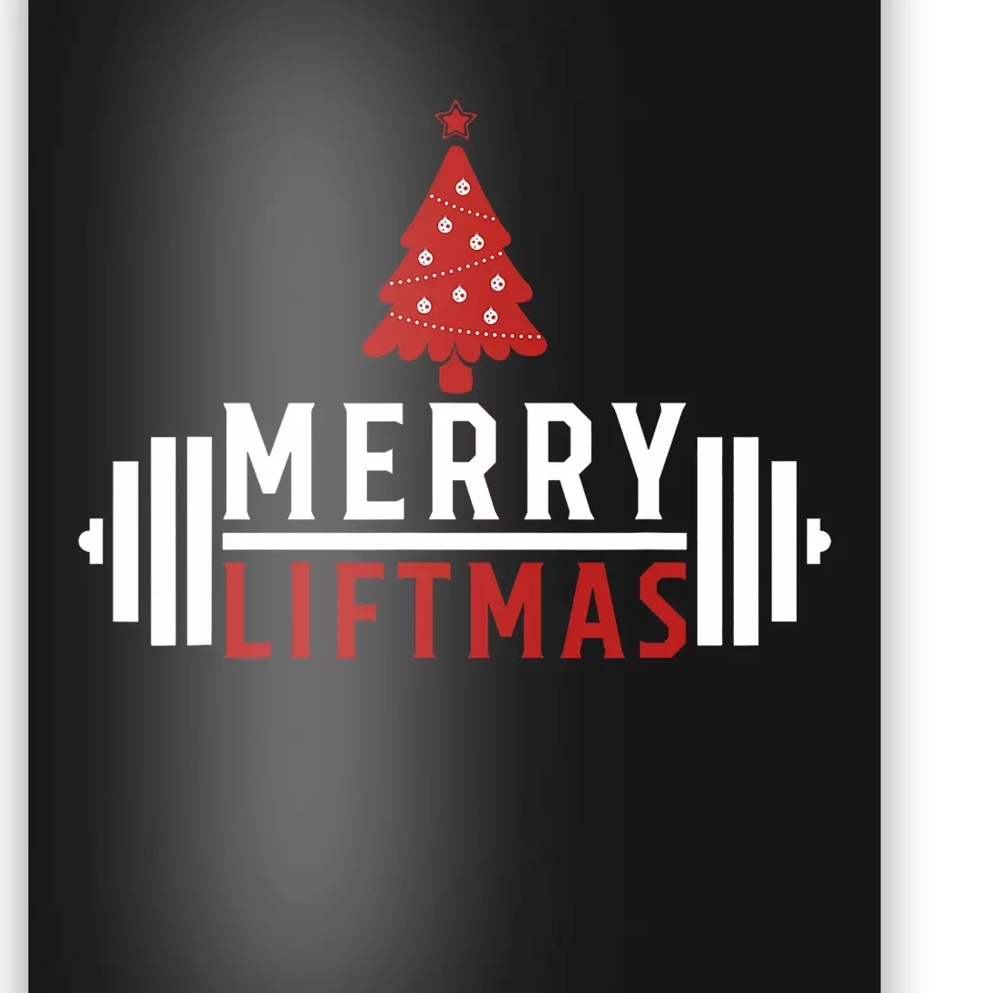 Funny Weightlifting Weight Lifters Merry Liftmas Christmas Poster