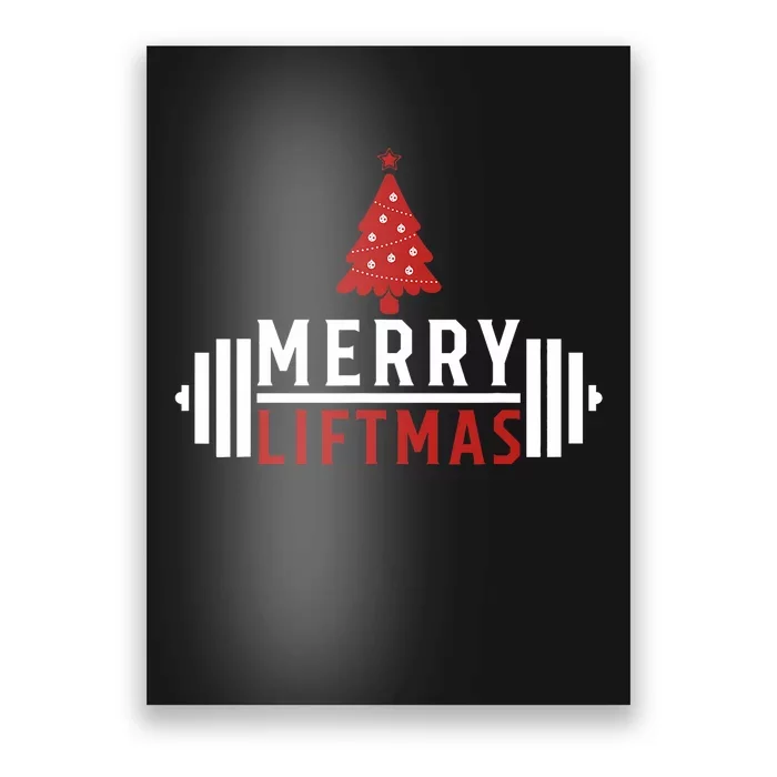 Funny Weightlifting Weight Lifters Merry Liftmas Christmas Poster