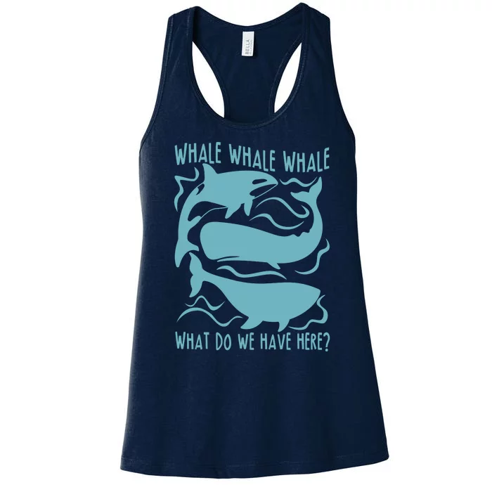 Funny Whale What Do We Have Here Women's Racerback Tank