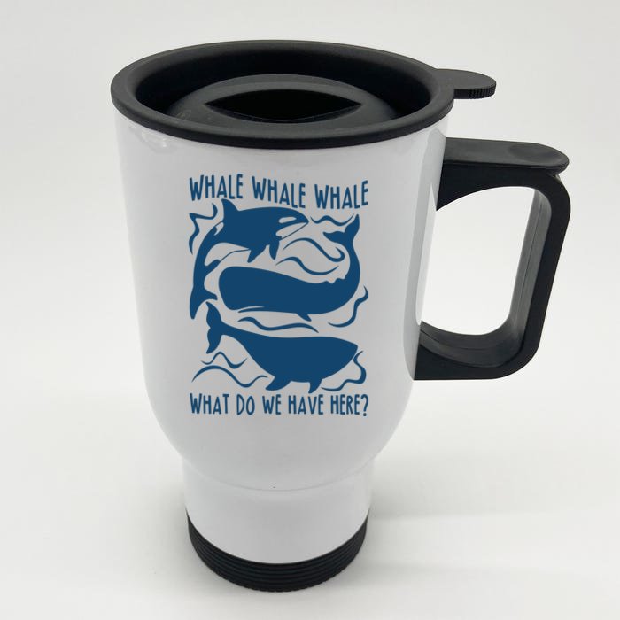 Funny Whale What Do We Have Here Front & Back Stainless Steel Travel Mug