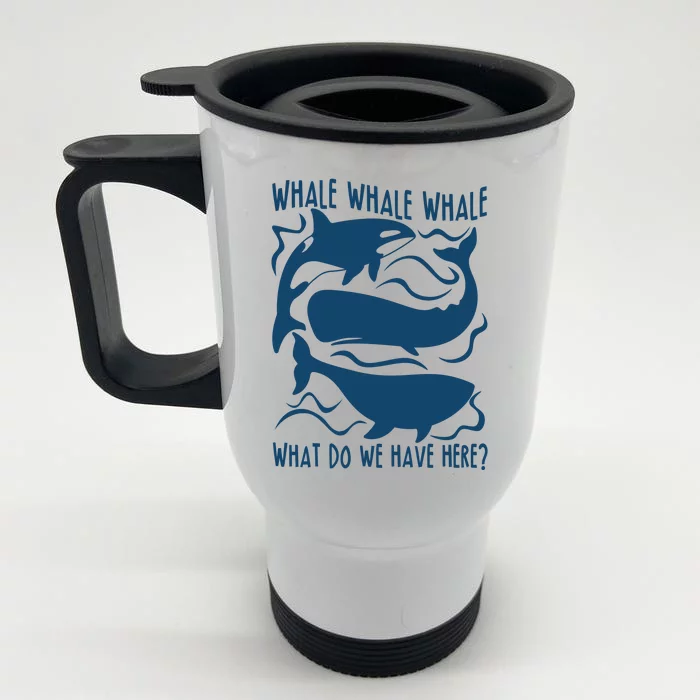 Funny Whale What Do We Have Here Front & Back Stainless Steel Travel Mug