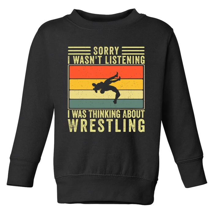 Funny Wrestling Wrestler Design Wrestle Toddler Sweatshirt