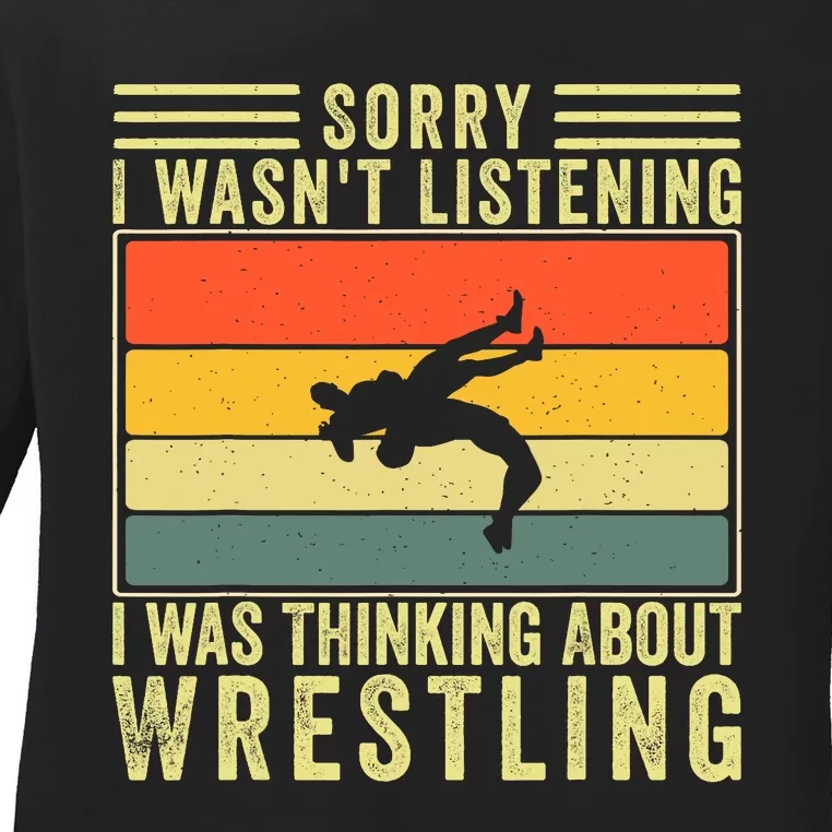 Funny Wrestling Wrestler Design Wrestle Ladies Long Sleeve Shirt