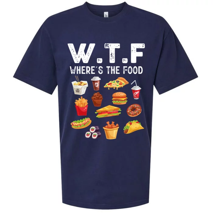 Funny Wtf Wheres The Food Funny Gift Sueded Cloud Jersey T-Shirt