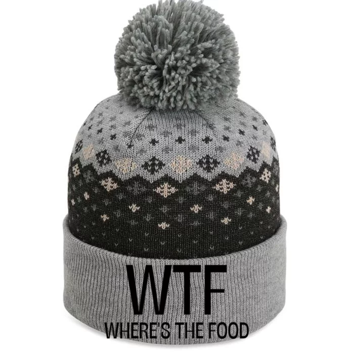 Funny Wtf Wheres The Food Cool Gift The Baniff Cuffed Pom Beanie