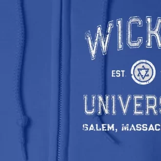 Funny Witch WICKED UNIVERSITY Salem Massachusetts Witches Full Zip Hoodie