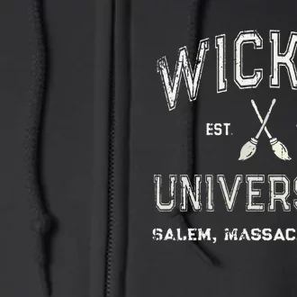 Funny Witch Wicked University Salem Massachusetts Witches Full Zip Hoodie