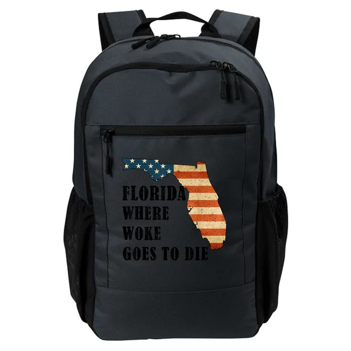 Florida Where Woke Goes To Die Funny Retro Daily Commute Backpack