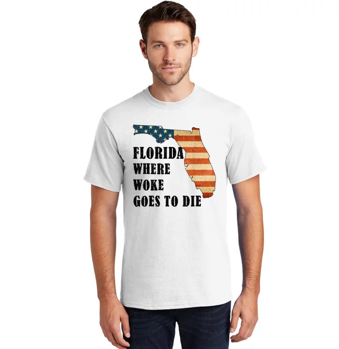 Florida Where Woke Goes To Die Funny Retro Tall T-Shirt