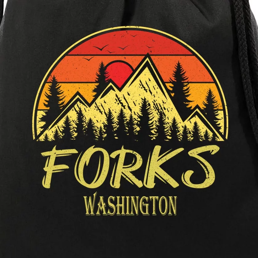 Forks Washington WA Mountains Hike Hiking Souvenir Drawstring Bag