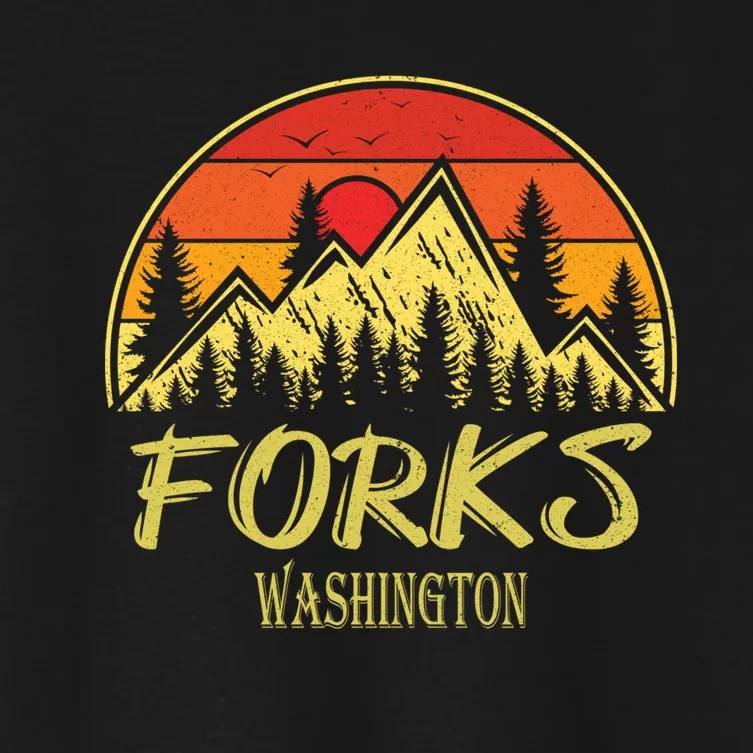 Forks Washington WA Mountains Hike Hiking Souvenir Women's Crop Top Tee