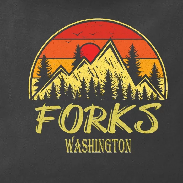 Forks Washington WA Mountains Hike Hiking Souvenir Zip Tote Bag