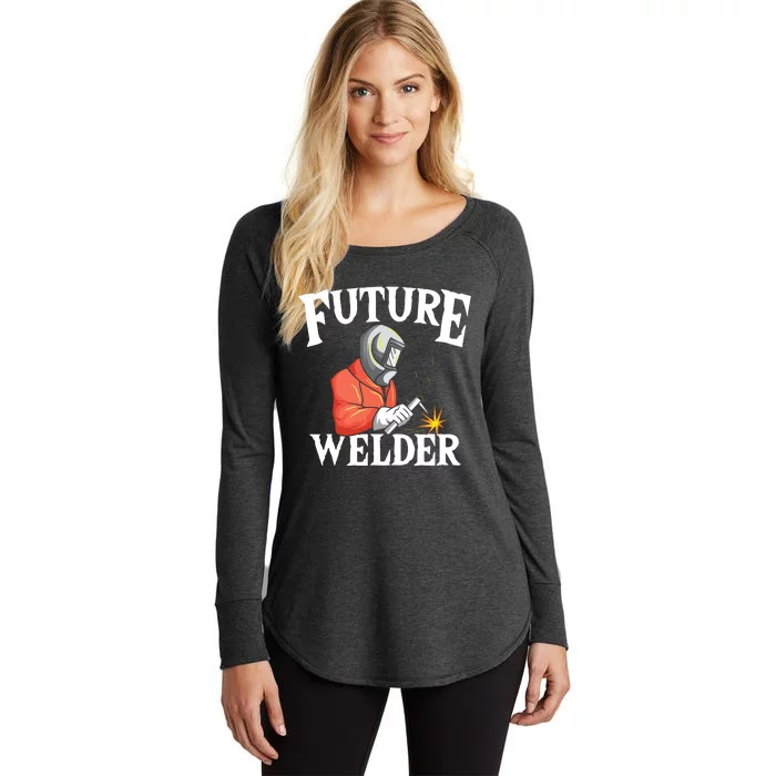 Future Welder Welding Helmet Metal Fabrication Fusing MIG Women's Perfect Tri Tunic Long Sleeve Shirt