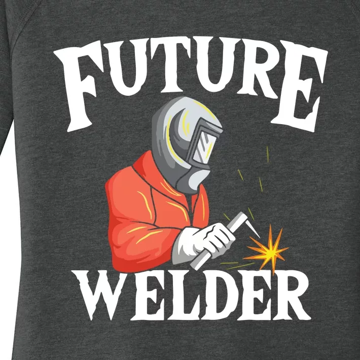 Future Welder Welding Helmet Metal Fabrication Fusing MIG Women's Perfect Tri Tunic Long Sleeve Shirt