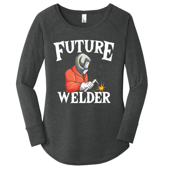 Future Welder Welding Helmet Metal Fabrication Fusing MIG Women's Perfect Tri Tunic Long Sleeve Shirt