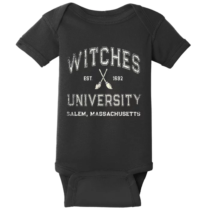 Funny Wiccan WITCHES UNIVERSITY Salem Massachusetts Witch Baby Bodysuit